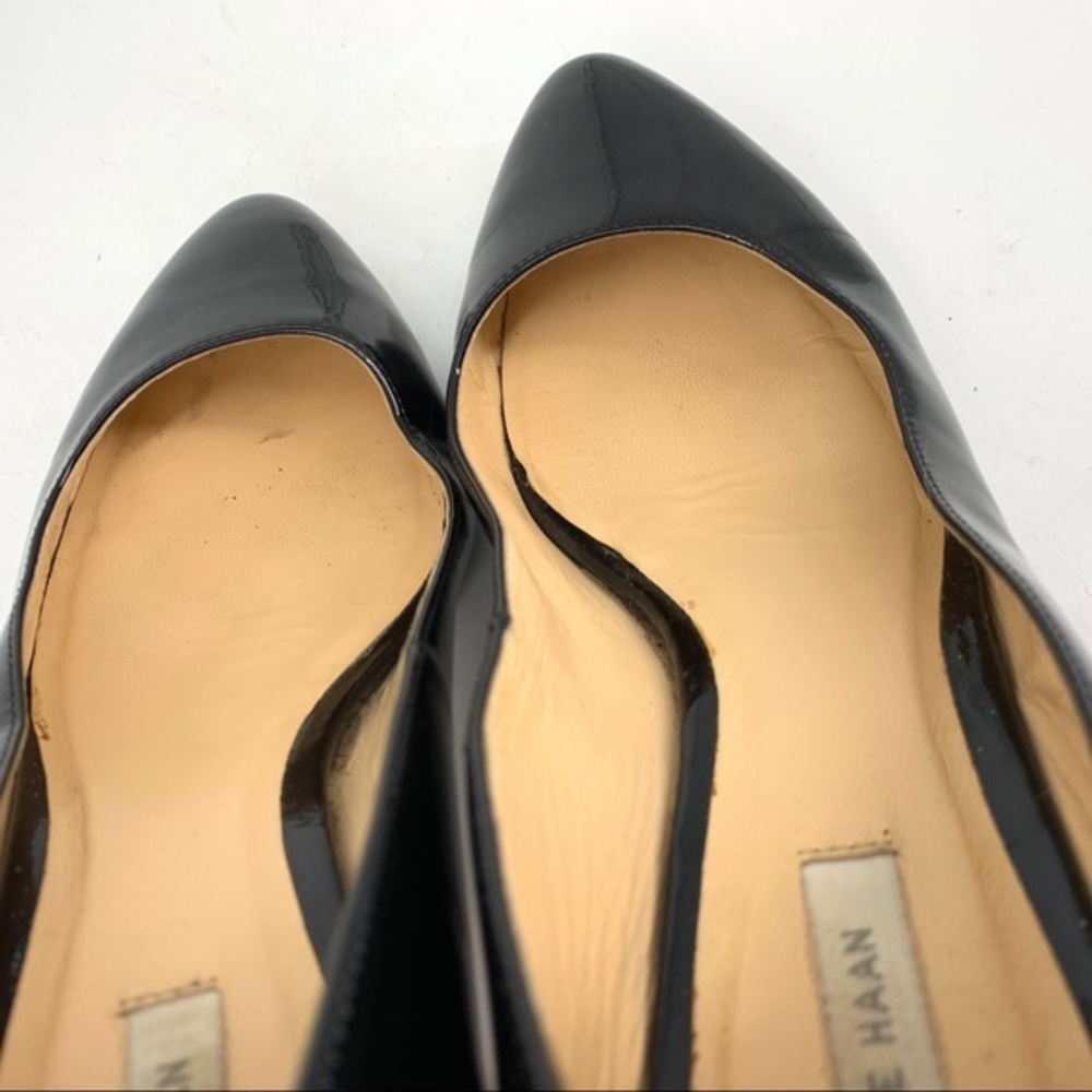 Cole Haan Grand OS Women 7C WIIDE Heels Black Patent Leather Pumps Pointed - Picture 9 of 10